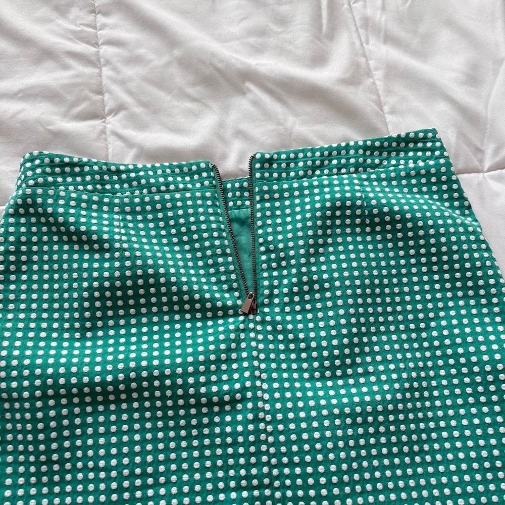 Laundry‎ by Shelli Segal Green Polka Dot Mini Skirt A-Line Pockets Womens 10 - Picture 9 of 9